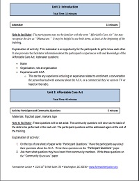 ACA Curriculum for Promotores de Salud