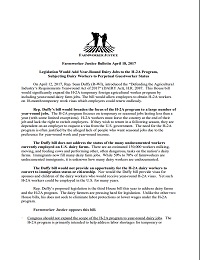 Fact Sheet on the DAIRY Act of 2017